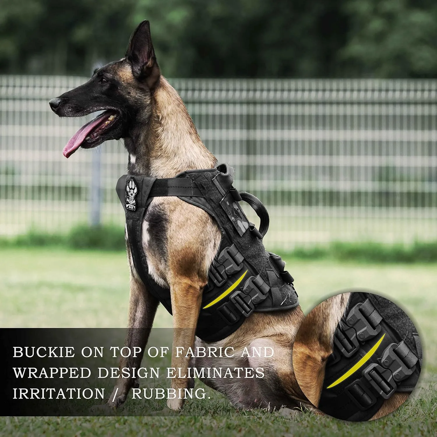 PETAC GEAR Tactical Dog Harness K9 Dog Training Vest Adjustable Padded Police Service Dog Working MOLLE Vests for Large Medium Dogs Mals GSD Lab… …