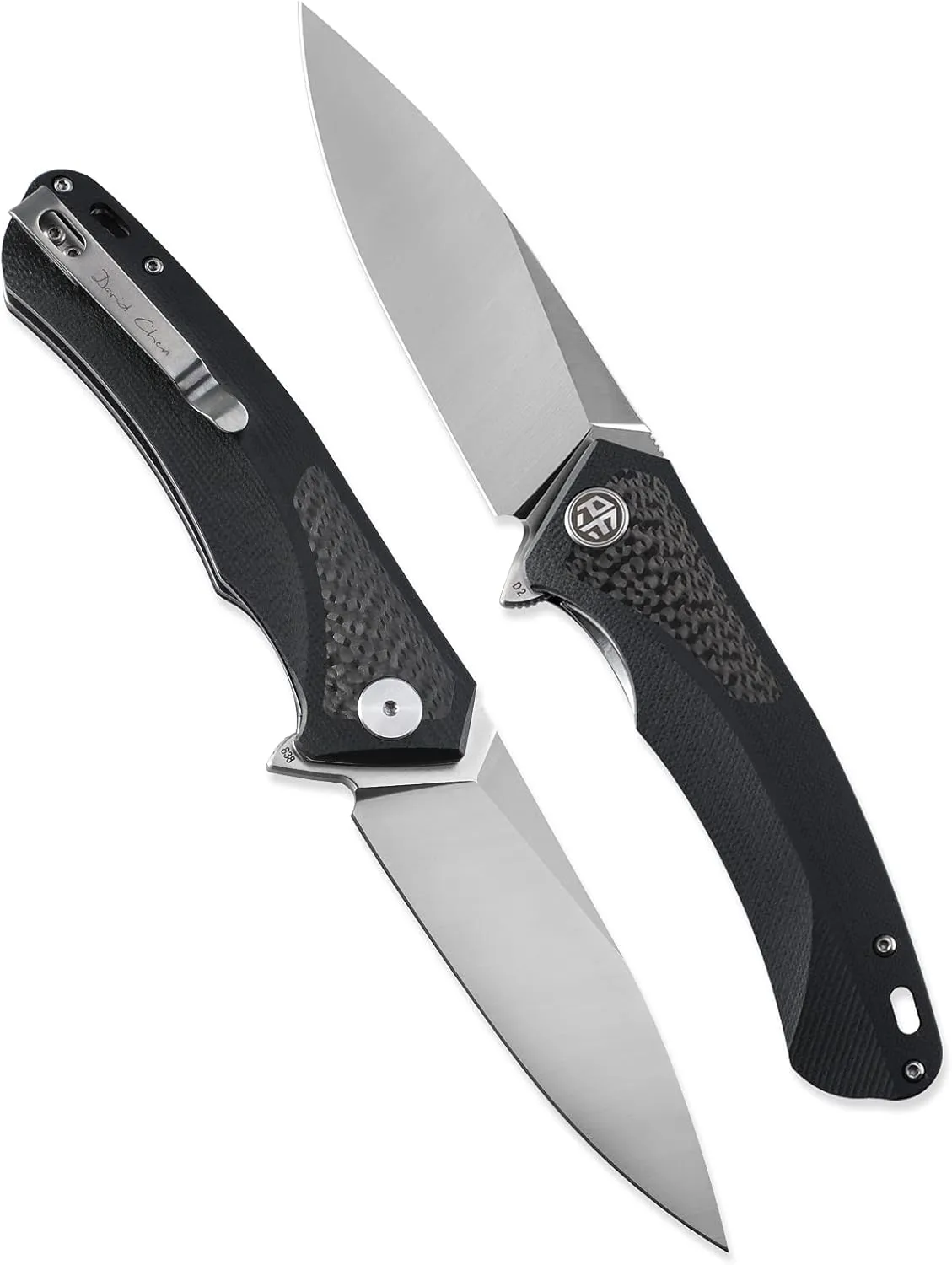 Petrified fish PF838CS 3.74" D2 steel flipper folding knives outdoor pocket knife G10 Carbon fiber handle camping hunting EDC tool