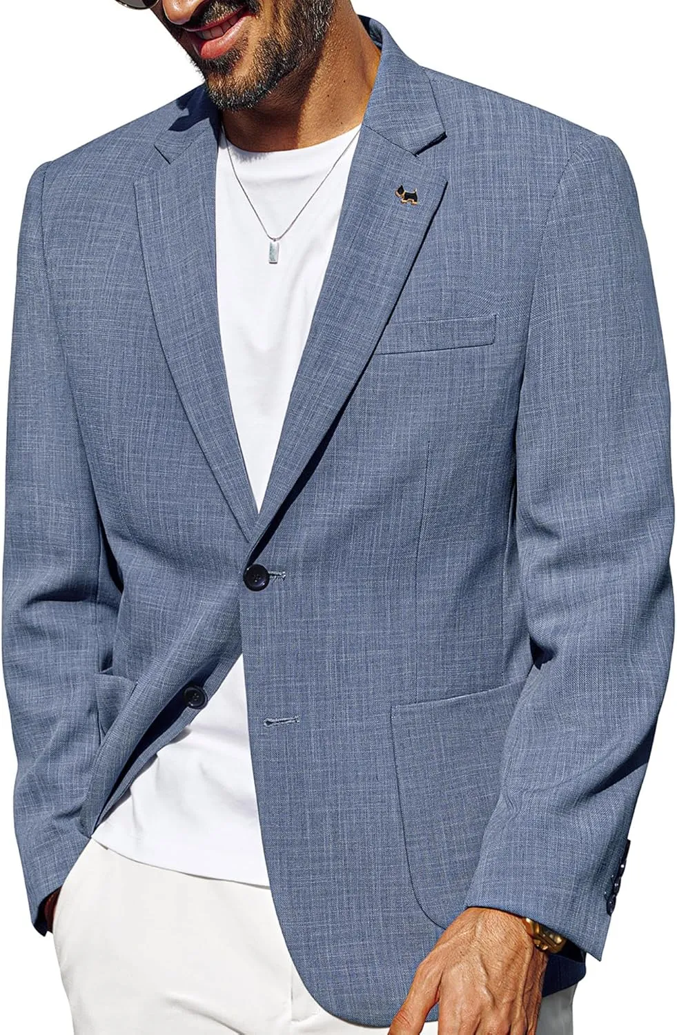 PJ PAUL JONES Casual Blazer for Men Lightweight Two Button Suit Jacket Performance Sport Coat