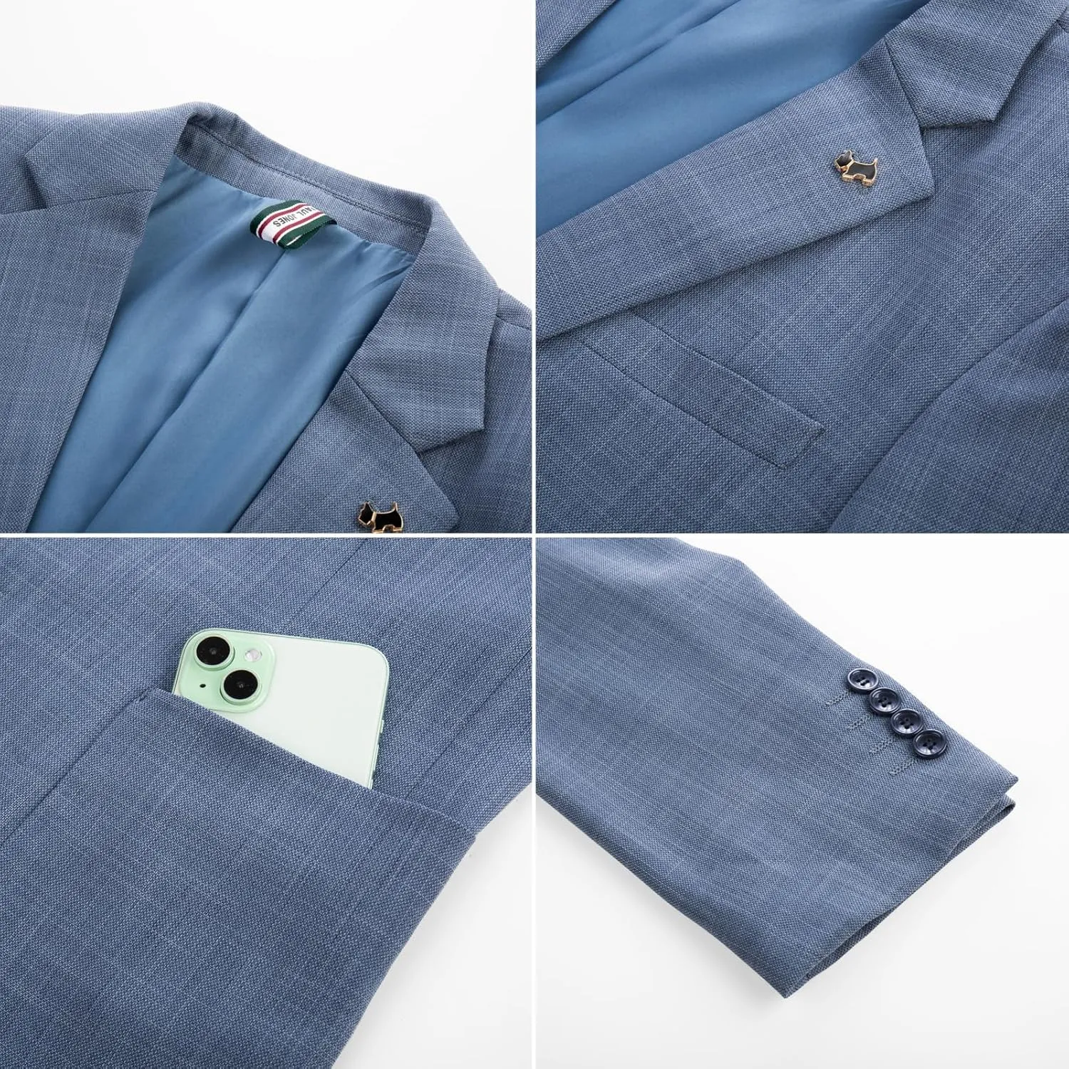 PJ PAUL JONES Casual Blazer for Men Lightweight Two Button Suit Jacket Performance Sport Coat