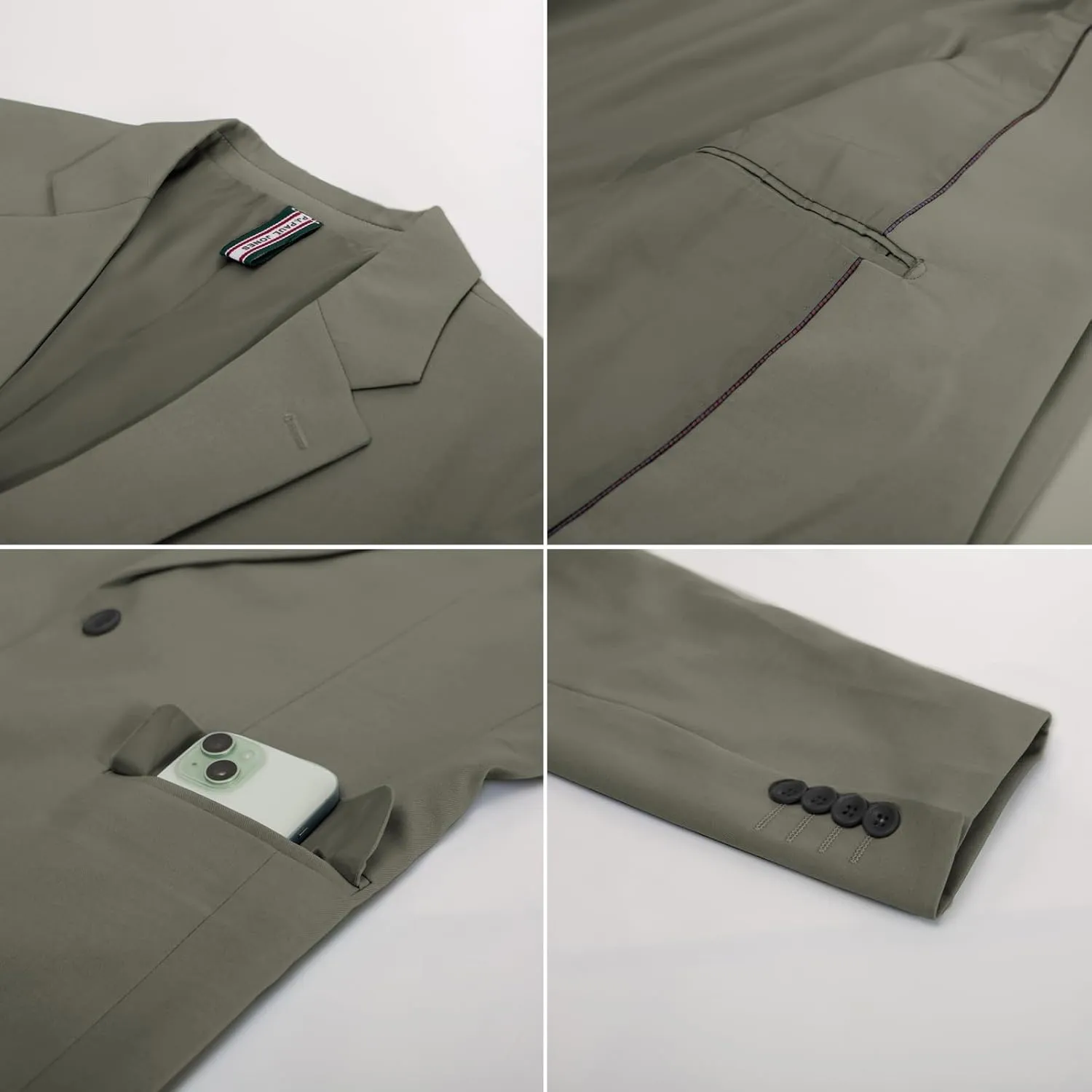 PJ PAUL JONES Men's Lightweight Sport Coat Casual One Button Blazer Breathable Sportcoat