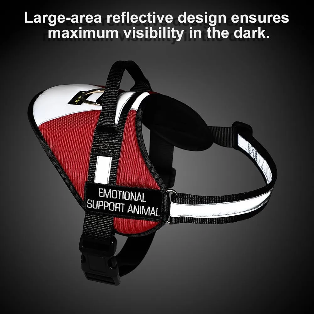 Plutus Pet Emotional Support Dog Vest, No Pull Dog Vest Harness with Easy Control Handle, Reflective Breathable Soft Padded and Adjustable, for Small Medium Large Dogs
