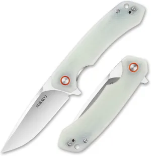 Pocket for Men Knife D2 Steel & G10 Handle 3.54" Blade Length Pocket Knives With Clip & Folding Knives - EDC Camping Fishing Outdoor Jade