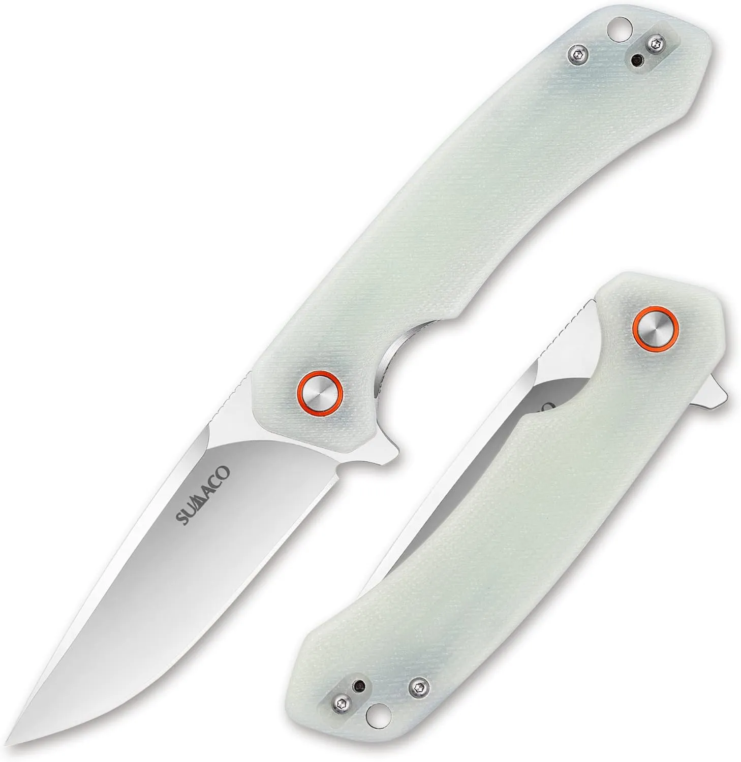 Pocket for Men Knife D2 Steel & G10 Handle 3.54" Blade Length Pocket Knives With Clip & Folding Knives - EDC Camping Fishing Outdoor Jade