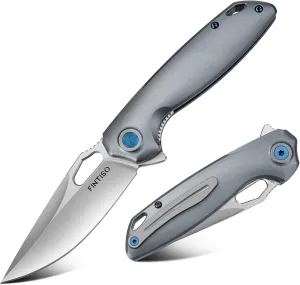 Pocket Knife 3.38" Folding Knife Premium 14C28N Blade with 6061 Aluminum Alloy Handle, Camping Survival Hiking Knife, Best Gift for Men Women, Atlas Series