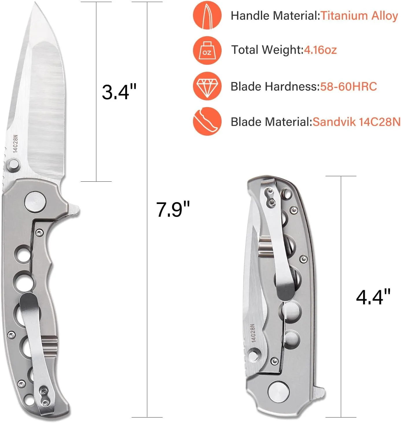 Pocket Knife, 3.4" Small Pocket Knife Set with Clip Stainless Steel Blade, Superior Pocket Knife for Women Man, Folding Pocket Knife for Camping Hiking Outdoors Daily, Assult Team No.1