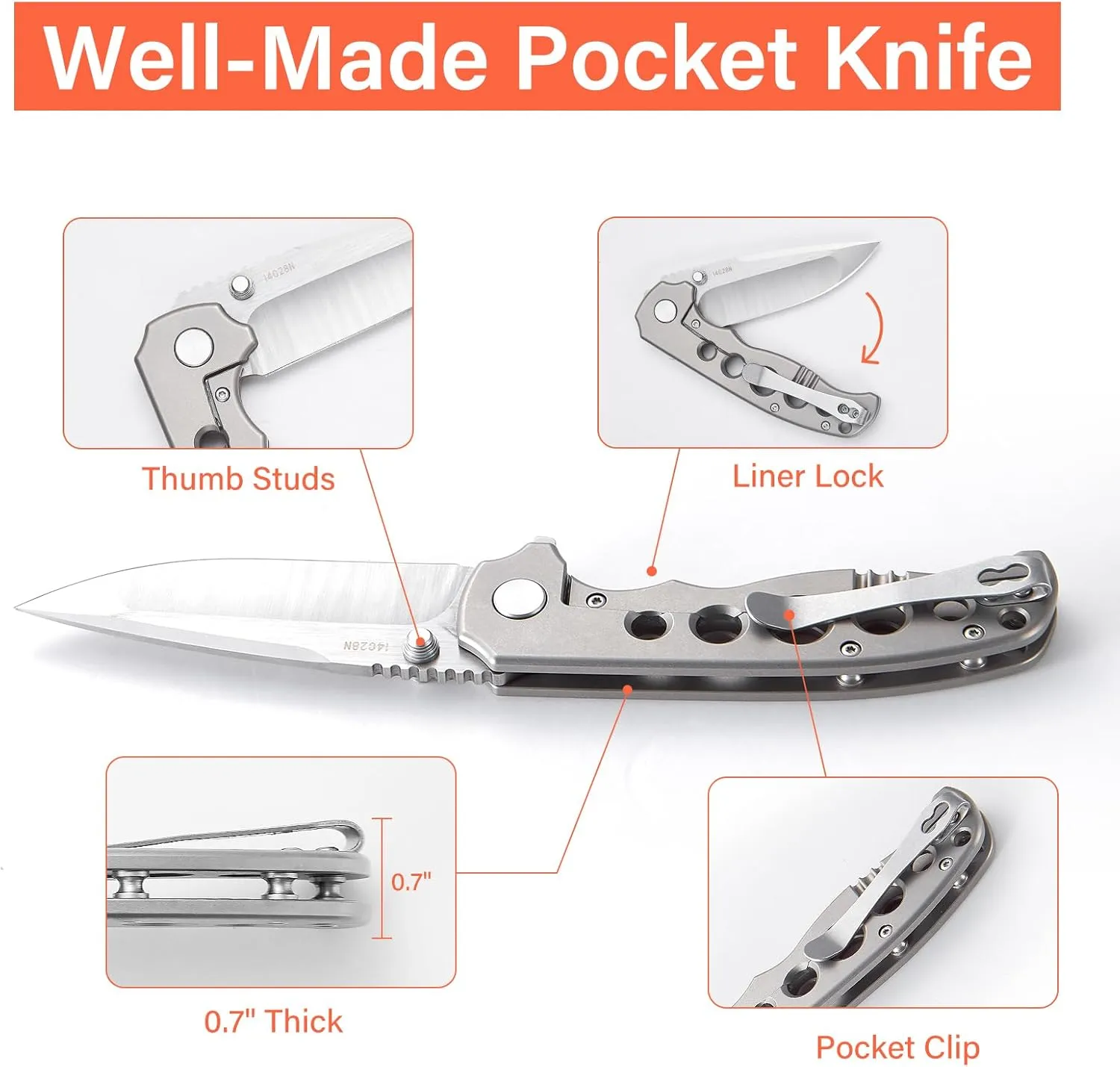 Pocket Knife, 3.4" Small Pocket Knife Set with Clip Stainless Steel Blade, Superior Pocket Knife for Women Man, Folding Pocket Knife for Camping Hiking Outdoors Daily, Assult Team No.1