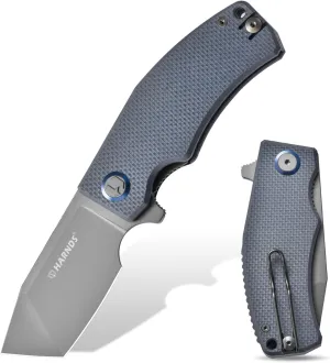 Pocket Knife D2 Steel Blade Folding Knife Tanto Blade EDC with Pocket Clip, G10 Handle, Sharp Survival Hiking Knives Revenant (Gray-Gray Titanium)