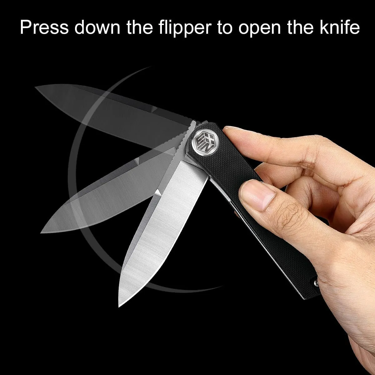 Pocket Knife, Folding Knife with Clip, Tactical Knives with Liner Lock and G10 Handle, D2 Small EDC Knife for Men and Women Camping Survival W3896 (Black)