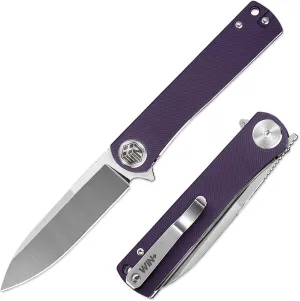 Pocket Knife, Folding Knife with Clip, Tactical Knives with Liner Lock and G10 Handle, D2 Small EDC Knife for Men and Women Camping Survival W3896 (Purple)