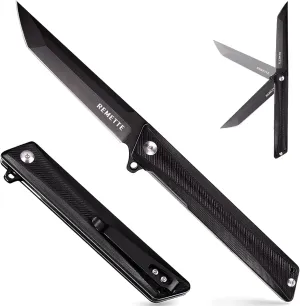 Pocket Knife GD22K, Flipper Open 3.6" D2 Steel Tanto Folding knife with Durable G10 Handle,Men Women Everyday Carry EDC Knife,Sharp Camping Hiking Daily Work Knives