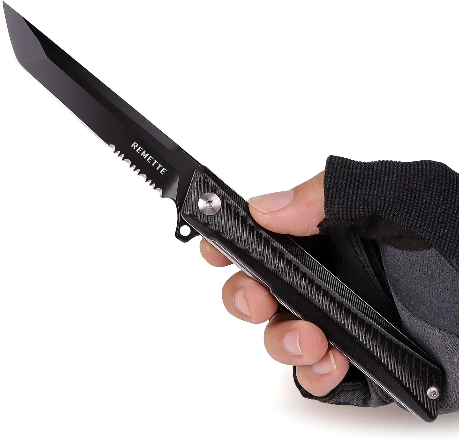 Pocket Knife GD22K, Flipper Open D2 Steel Tanto Folding knife with Durable G10 Handle,Men Women Everyday Carry EDC Knife,Sharp Camping Hiking Daily Work Knives