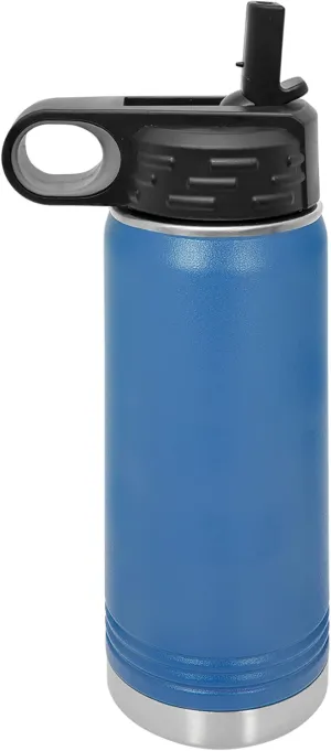 Polar Camel 20 oz Stainless Steel Water Bottle with Flip Top Lid and Straw (Royal Blue)