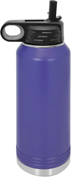 Polar Camel 32 oz Stainless Steel Water Bottle with Flip Top Lid and Straw (Purple)