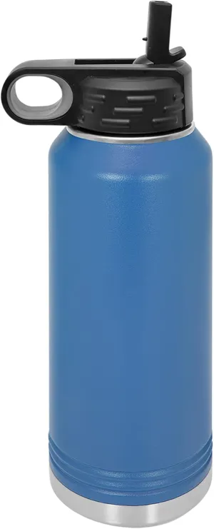 Polar Camel 32 oz Stainless Steel Water Bottle with Flip Top Lid and Straw (Royal Blue)