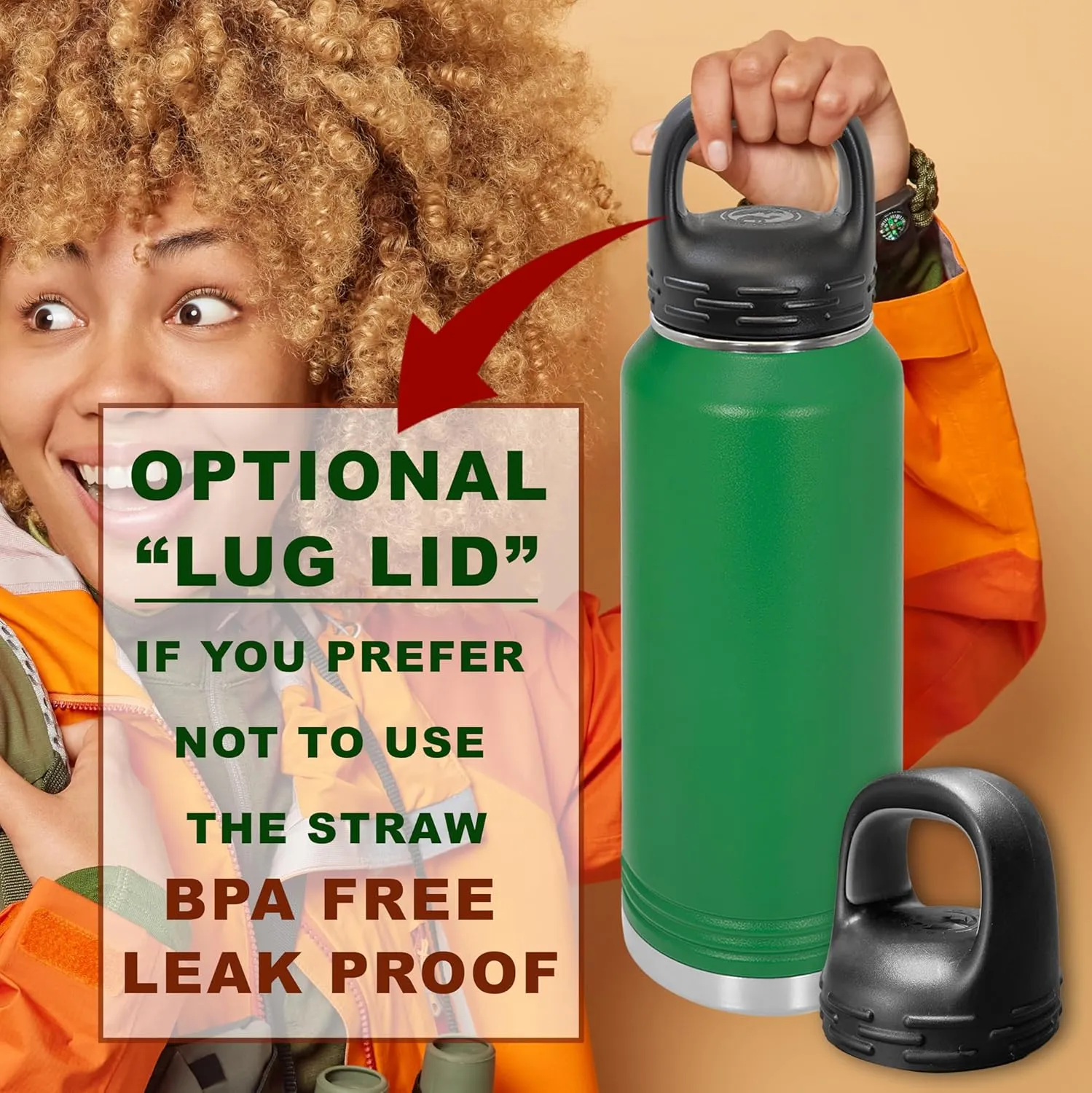 Polar Camel Water Bottle 32oz with Flip-Top Lid and Straw, Vacuum Insulated Flask, Stainless Steel Sports Double Wall Thermos – Fitness Traveling Camping Water Bottle (Green, 32 oz)