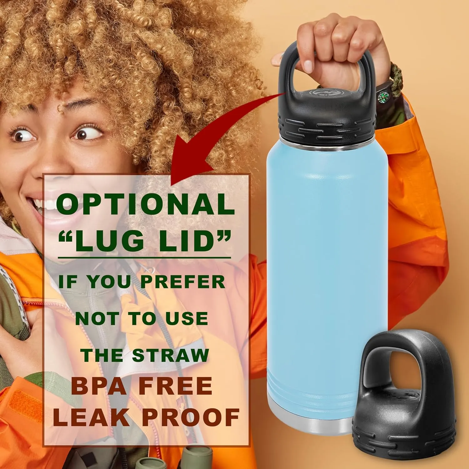 Polar Camel Water Bottle 32oz with Flip-Top Lid and Straw, Vacuum Insulated Flask, Stainless Steel Sports Double Wall Thermos for Men, Women Water Bottle (Light Blue, 32 oz)