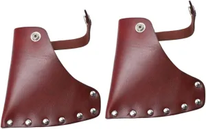 POPETPOP 2-Pack Axe Camping Hatchet Blade Protector Cover Cowhide Head Portable Cover for Hiking