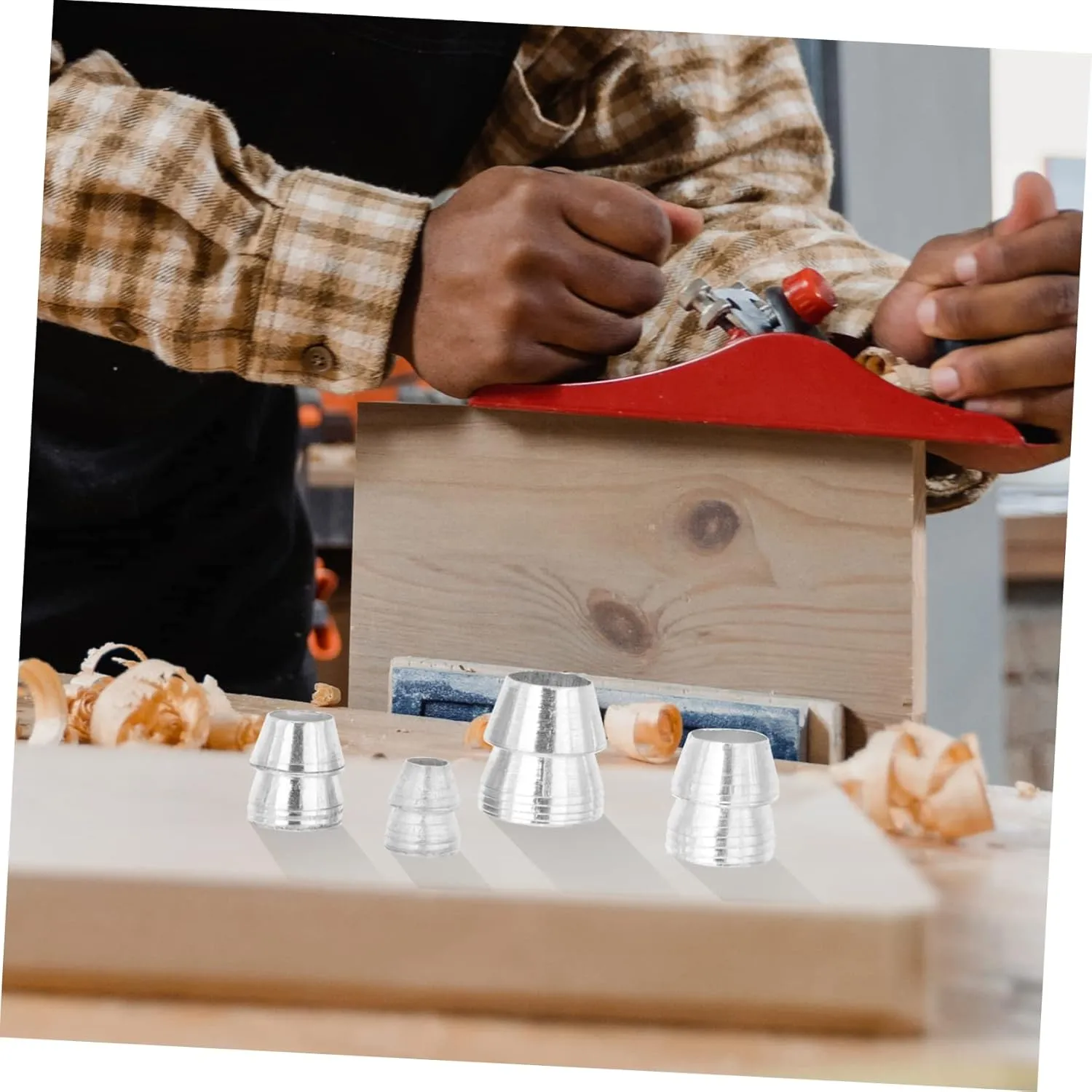 POPETPOP 2sets Splitting Wedge Hand Metal Wedges Axe Handle Kit Safety Conical Handle for Hammer 14pcs*2
