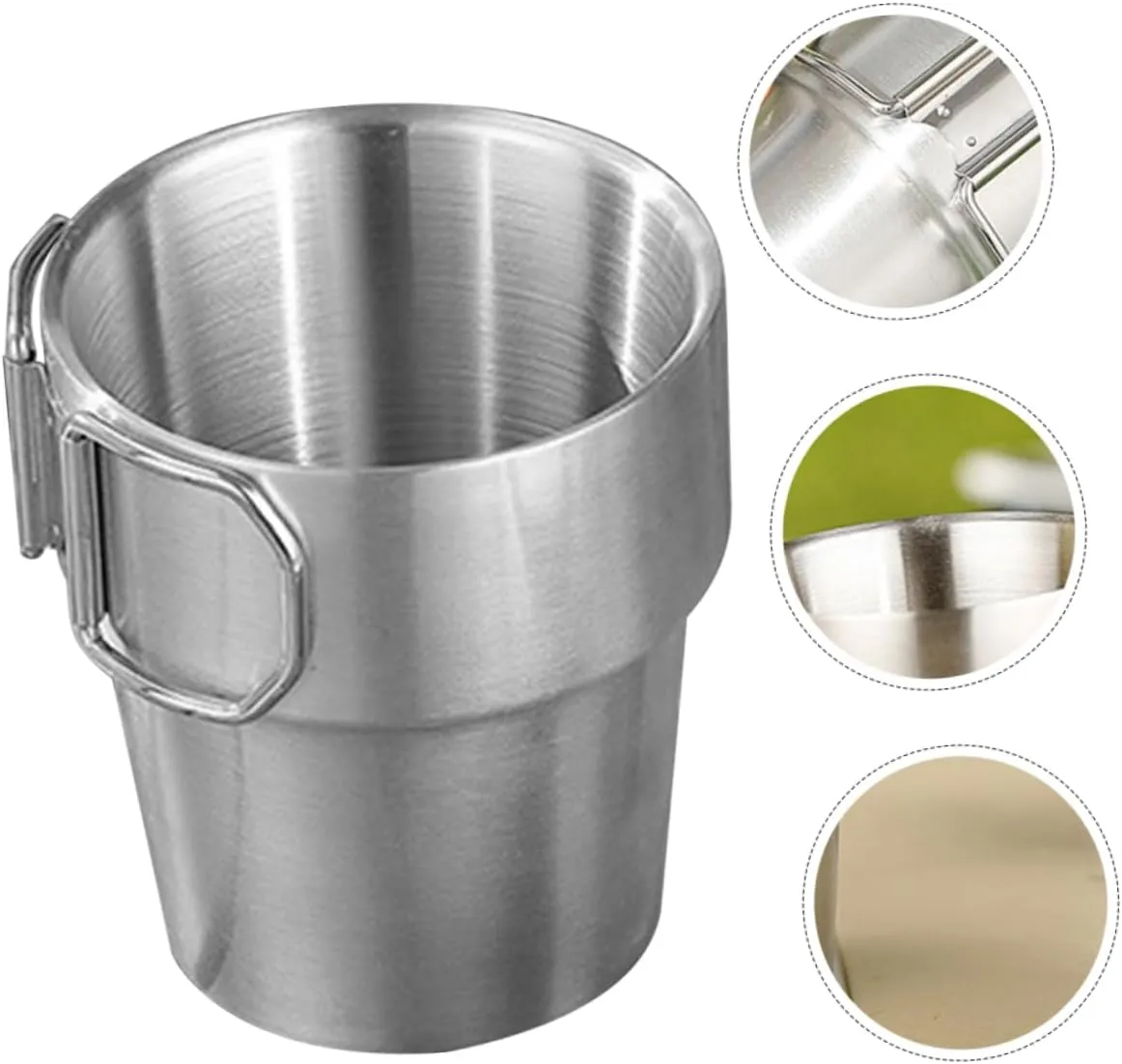 POPETPOP 3pcs Metal Cups Camping Cup Stainless Steel Travel Collapsible for Outdoor Adventure