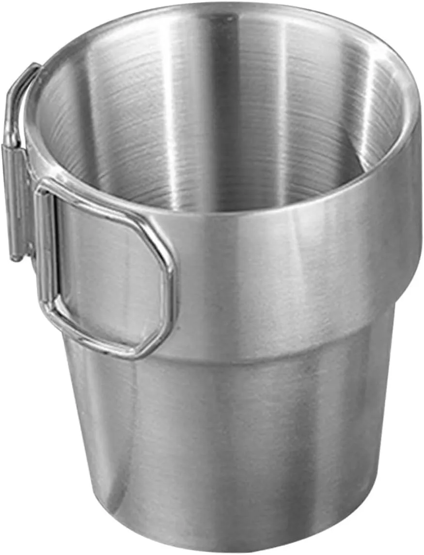 POPETPOP 3pcs Metal Cups Camping Cup Stainless Steel Travel Collapsible for Outdoor Adventure