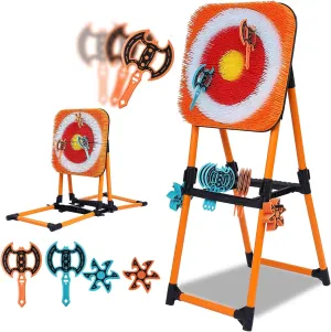 Portable Axe Throwing Game, Throwing Bristle Target with 16 Throwing Axes Set for Backyard, Indoor & Outdoor,Yard Games, Carnival Games