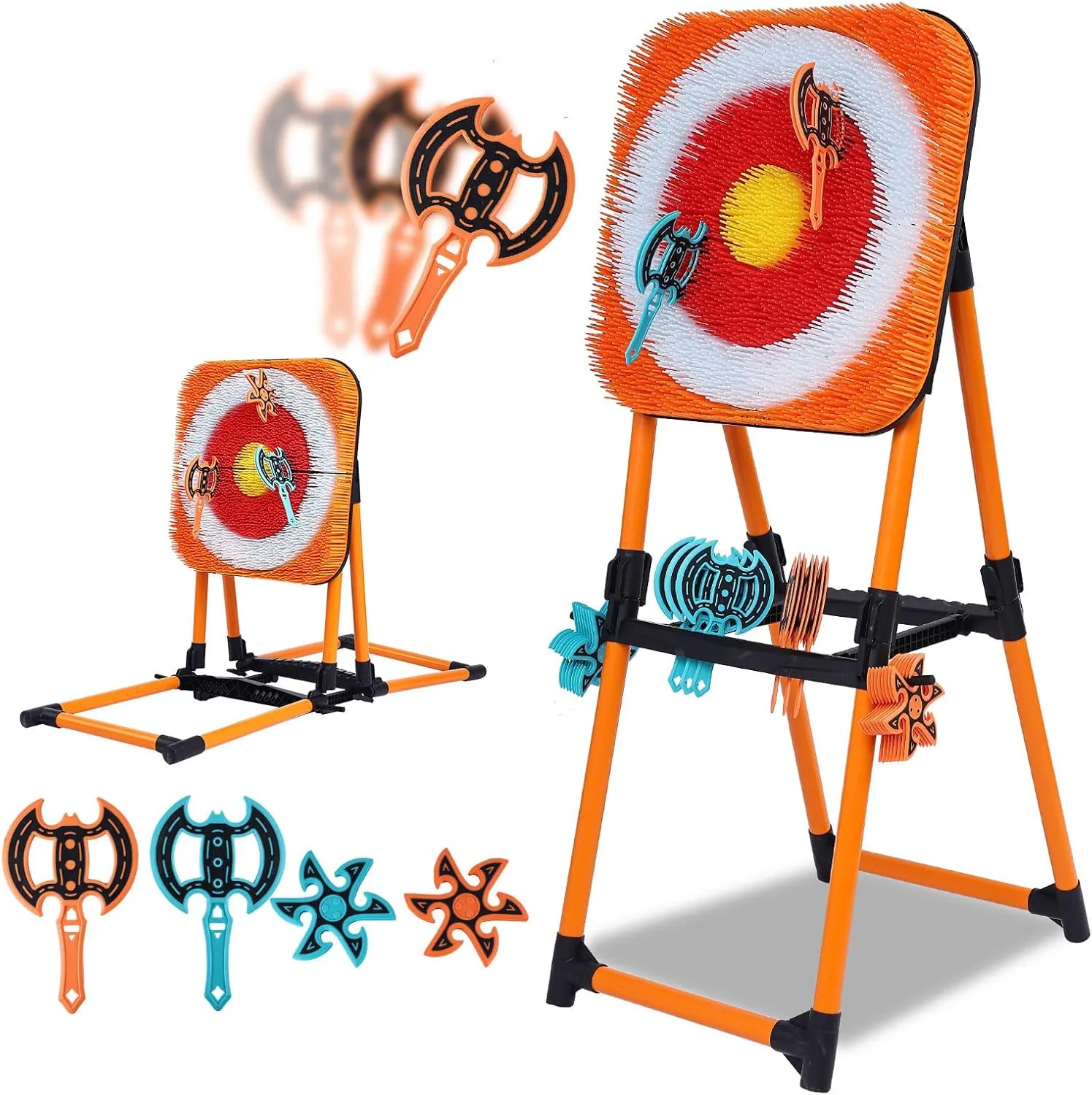 Portable Axe Throwing Game, Throwing Bristle Target with 16 Throwing Axes Set for Backyard, Indoor & Outdoor,Yard Games, Carnival Games