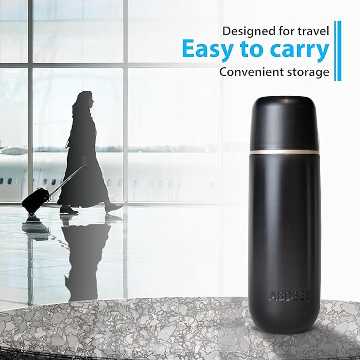 Portable Bidet for Travel & Toilet Hygiene | Handheld Peri Bottle for Women & Men | (12.84oz/380ml) Leakproof, Expandable Travel Bidet | Ideal for Postpartum & Personal Hygiene (Black, Standard)