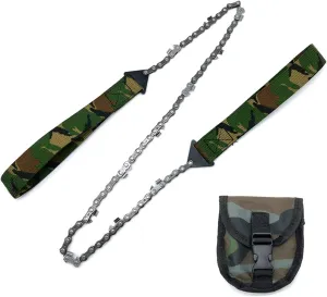 Portable Chain Saw Chainsaw Camping Pocket Hand Tool Pouch with Camouflage Pocket Bag Hand Saw Tools