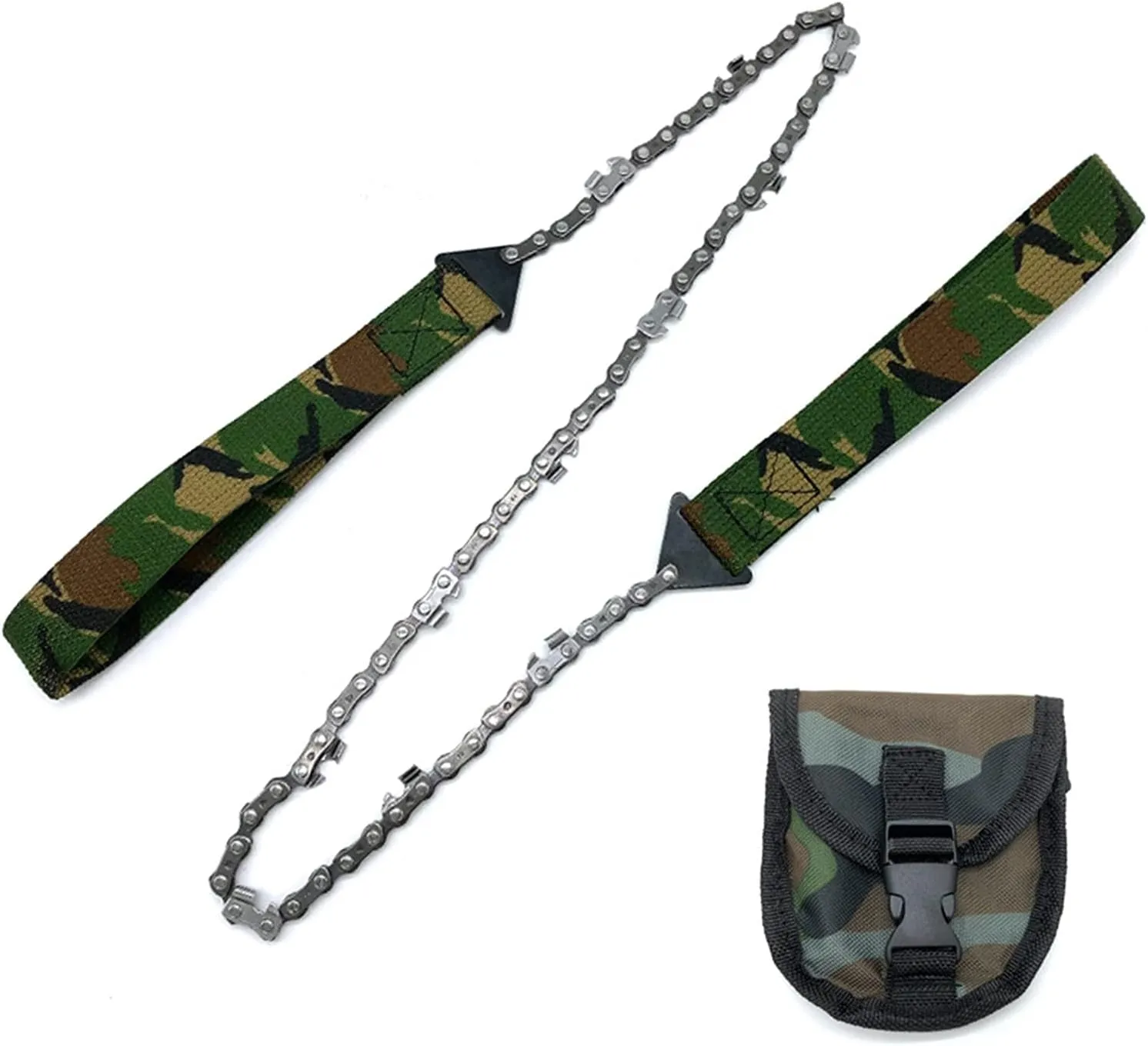 Portable Chain Saw Chainsaw Camping Pocket Hand Tool Pouch with Camouflage Pocket Bag Hand Saw Tools