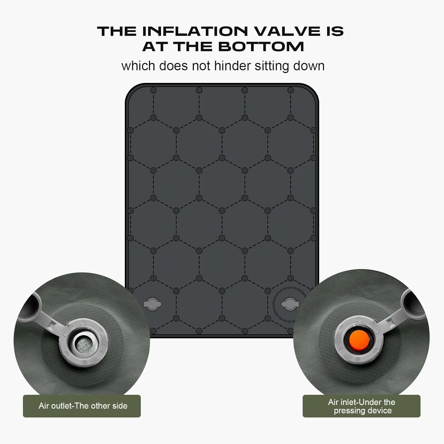 Portable Inflatable Seat Cushion, Lightweight Camping Air Sitting Pad with Storage bag and Repair Cloths, Waterproof Air Bleacher Seat Cushion for Climbing Hiking Office Airplane Car Stadium Seat