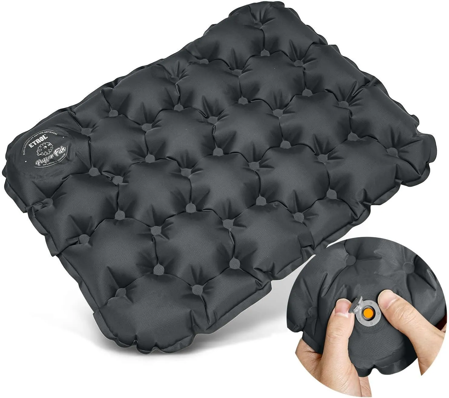Portable Inflatable Seat Cushion, Lightweight Camping Air Sitting Pad with Storage bag and Repair Cloths, Waterproof Air Bleacher Seat Cushion for Climbing Hiking Office Airplane Car Stadium Seat