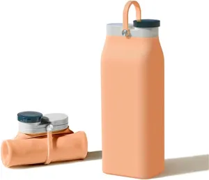 Portable Kettle Sports Water Bottles Outdoorsy Squeeze Water Bag Water Drinking Bottle Collapsible Water Bottles Travel Water Bottle Water Bottle (Color : Orange, Size : 600ml)
