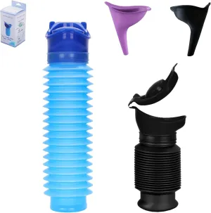 Portable Travel Urinal,Set of 2 Adjustable Emergency Urinal 750ml,Car Pee Bottles for Men Women,Outdoor Personal Mobile Toilet, Leakproof Pocket Toilet for Travelling,Traffic Jams & Hiking