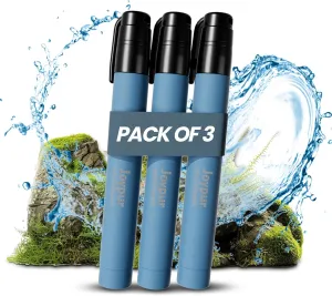 Portable Water Filter Straw Survival, Essential Camping & Hiking Gear, Water Purification Straw for Travel, Biking and Emergency Preparedness