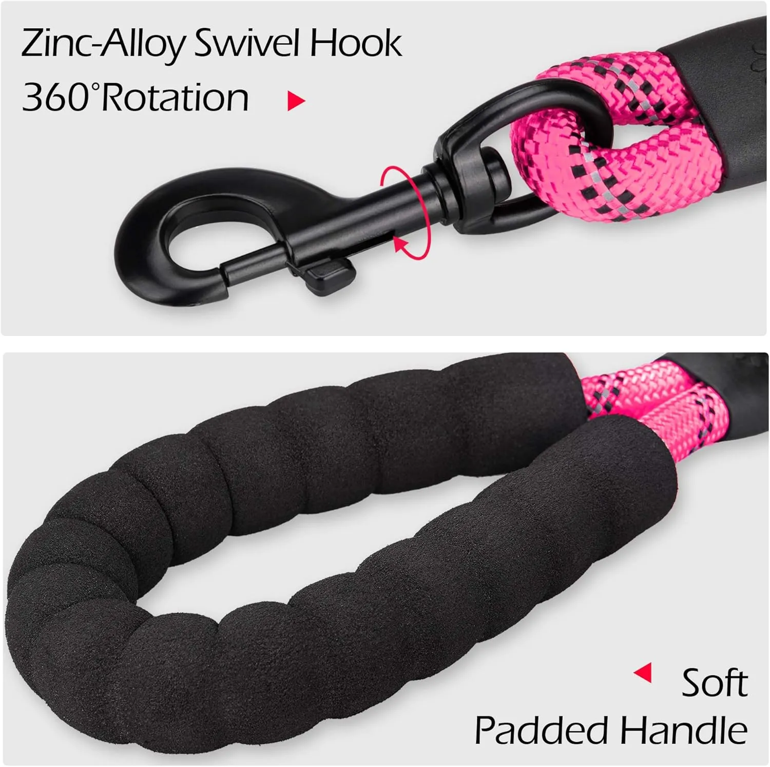 PoyPet Dog Harness and Leash Combo, Escape Proof No Pull Vest Harness, with 5 Feet Leash, Reflective Adjustable Soft Padded Pet Harness with Handle for Small to Large Dogs(Pink,M)