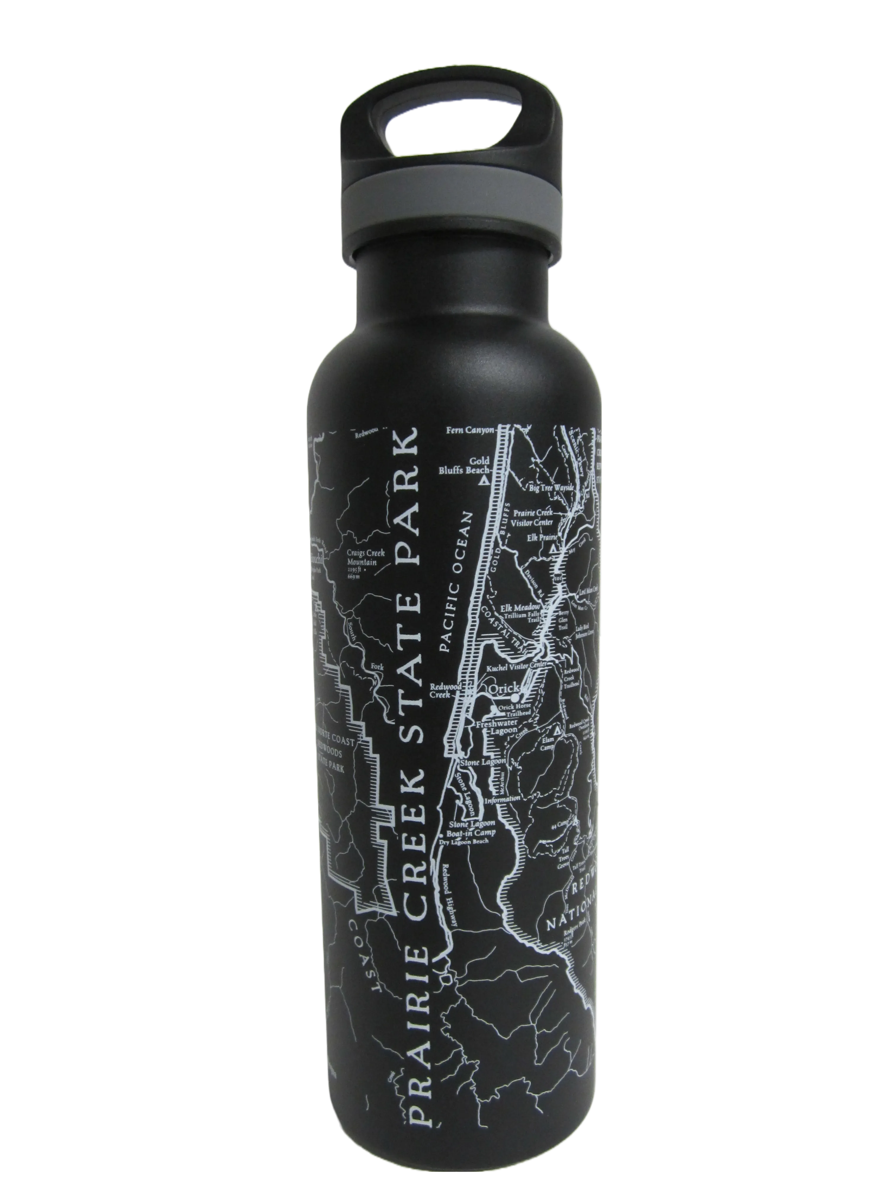 Prairie Creek State Park Geological Map 24oz Water Bottle - Black