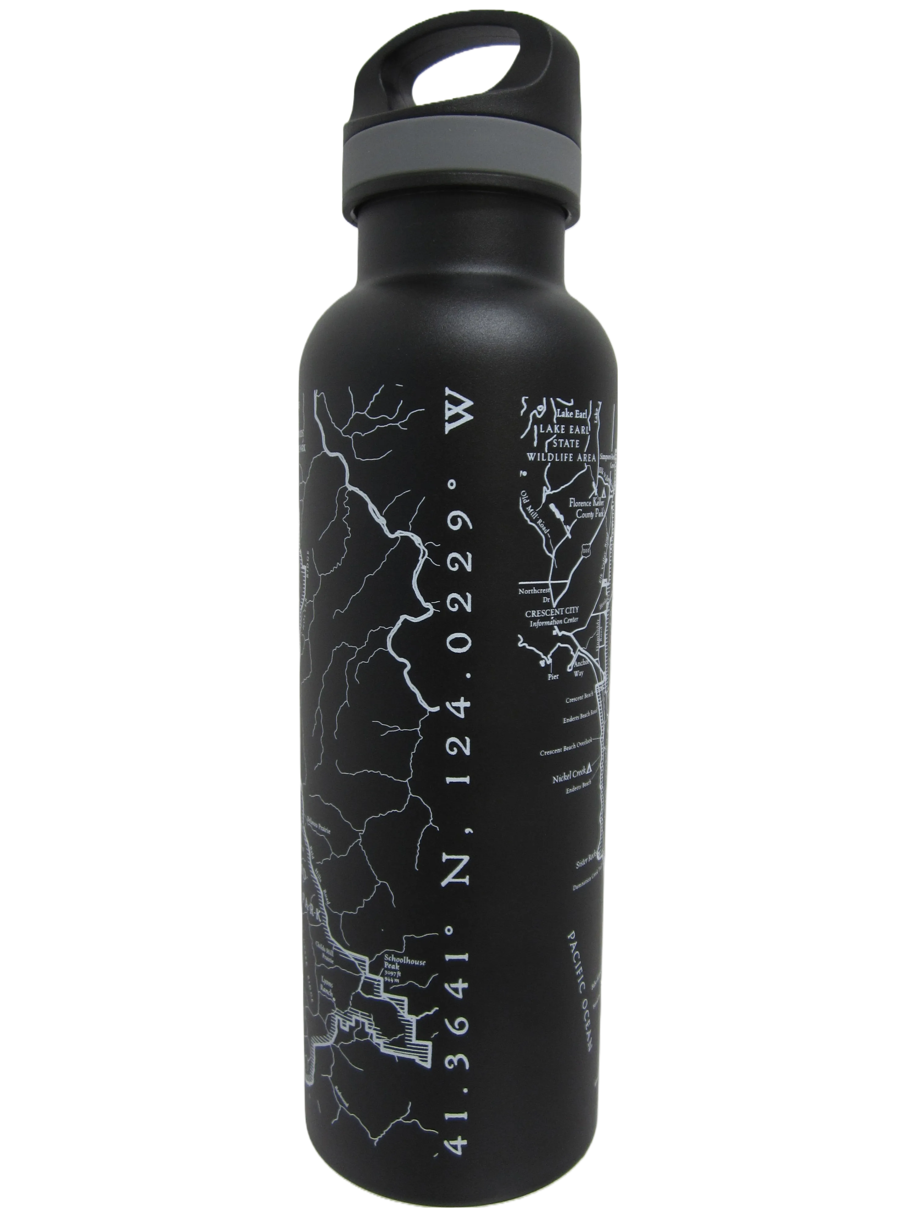 Prairie Creek State Park Geological Map 24oz Water Bottle - Black