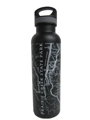 Prairie Creek State Park Geological Map 24oz Water Bottle - Black