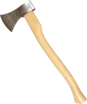 Prandi Axes German C45 Forged Carbon Steel Throwing Hatchet - Hickory Handle with Leather String - for Competitions and Practice - 23.62" L x 10.67" W, 1000g Polished Head 3T.011.10.CHS - No Sheath