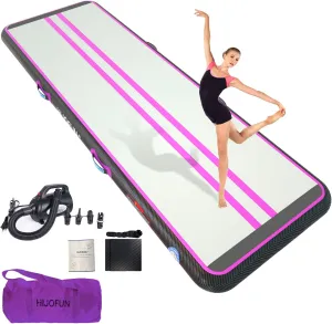 Premium Air Mat Tumble Track Inflatable Gymnastics Tumbling Mat 6.6ft 10ft 13ft 16ft 20ft 23ft 26ft Training Mats 4/8 inches Thick 3.3ft/6.6ft Wide for Kids Home/Training/Yoga with Pump