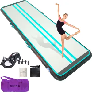 Premium Air Mat Tumble Track Inflatable Gymnastics Tumbling Mat 6.6ft 10ft 13ft 16ft 20ft 23ft 26ft Training Mats 4/8 inches Thick 3.3ft/6.6ft Wide for Kids Home/Training/Yoga with Pump