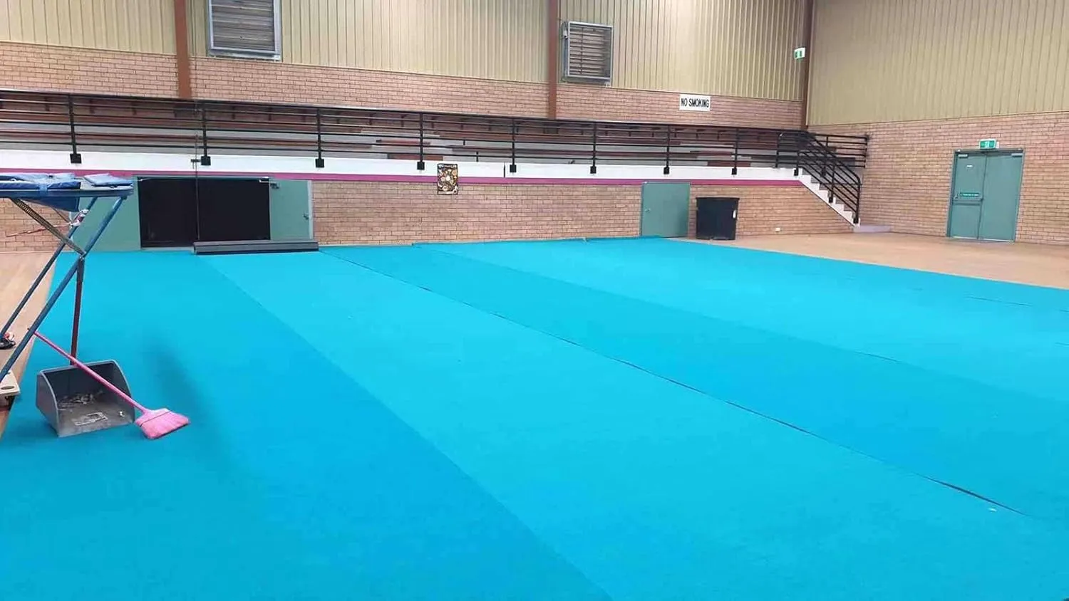 Premium Indoor Gymnastics Track Exercise Mat with Grippy Gym Carpet Top - Sturdy Foam Wrestling Mat for MMA, Cheerleading, and Fitness - Roll Out Design for Easy Setup
