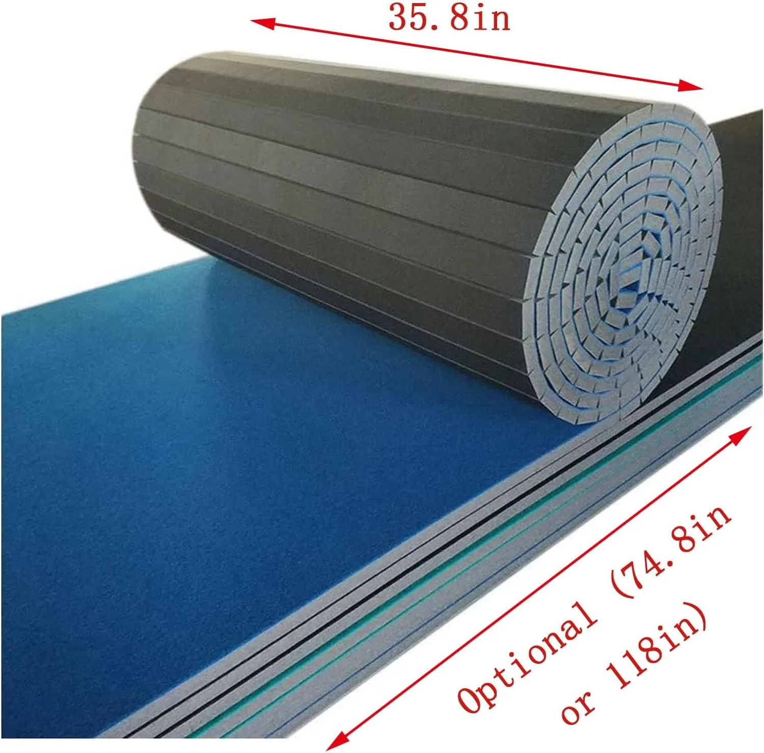 Premium Indoor Gymnastics Track Exercise Mat with Grippy Gym Carpet Top - Sturdy Foam Wrestling Mat for MMA, Cheerleading, and Fitness - Roll Out Design for Easy Setup