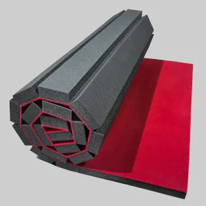 Premium Indoor Gymnastics Track Exercise Mat with Grippy Gym Carpet Top - Sturdy Foam Wrestling Mat for MMA, Cheerleading, and Fitness - Roll Out Design for Easy Setup