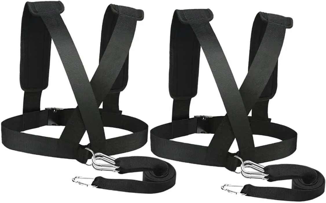 Professional Fitness Sled Harness Padded Shoulder Strap Universal Adjustable Workout Harness Sled