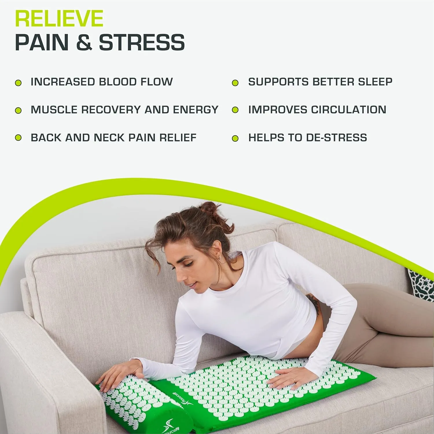 ProsourceFit Acupressure Mat and Pillow Set for Back/Neck Pain Relief and Muscle Relaxation, Orange