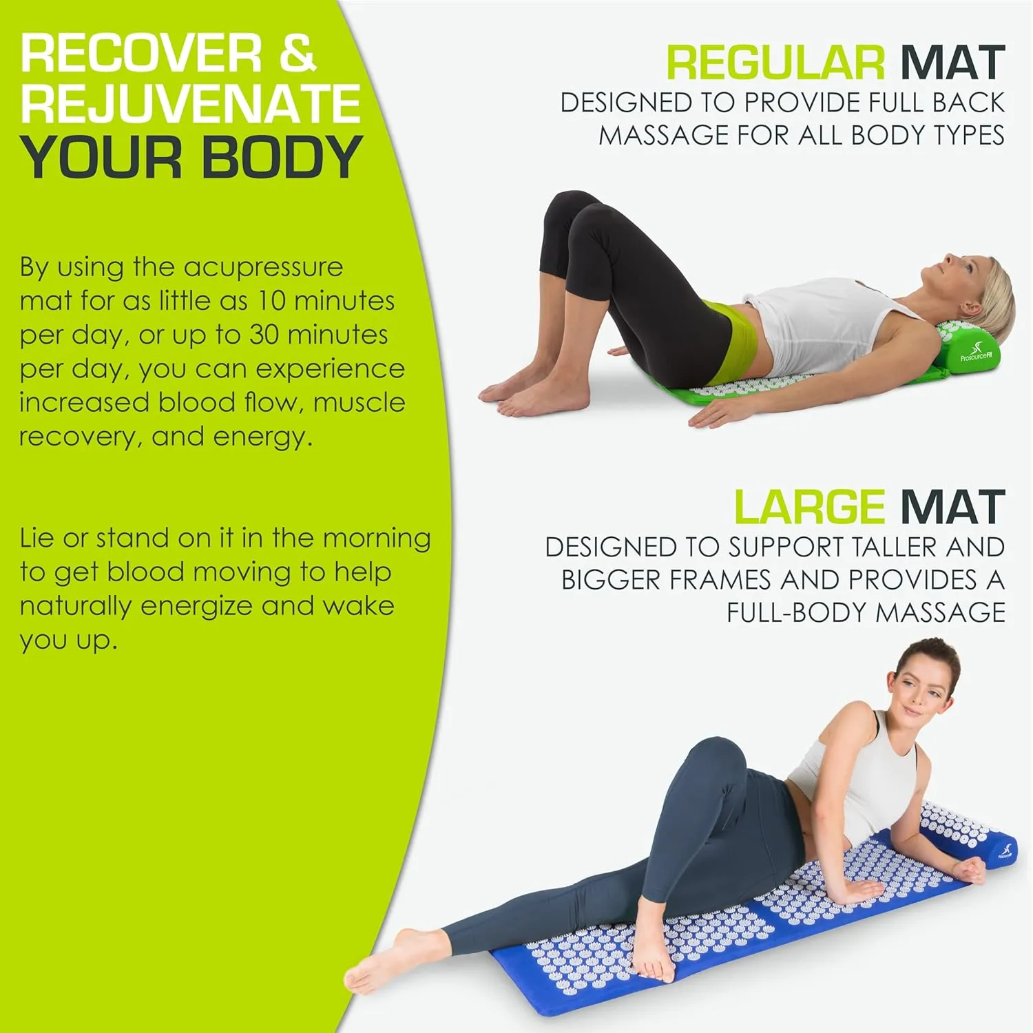 ProsourceFit Acupressure Mat and Pillow Set for Back/Neck Pain Relief and Muscle Relaxation, Orange