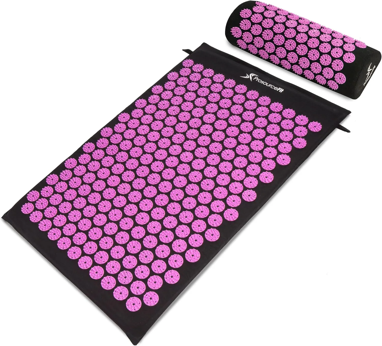 ProsourceFit Acupressure Mat and Pillow Set for Back/Neck Pain Relief and Muscle Relaxation, XL - Blue/White