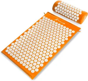 ProsourceFit Acupressure Mat and Pillow Set for Back/Neck Pain Relief and Muscle Relaxation, XL - Blue/White